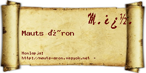Mauts Áron névjegykártya